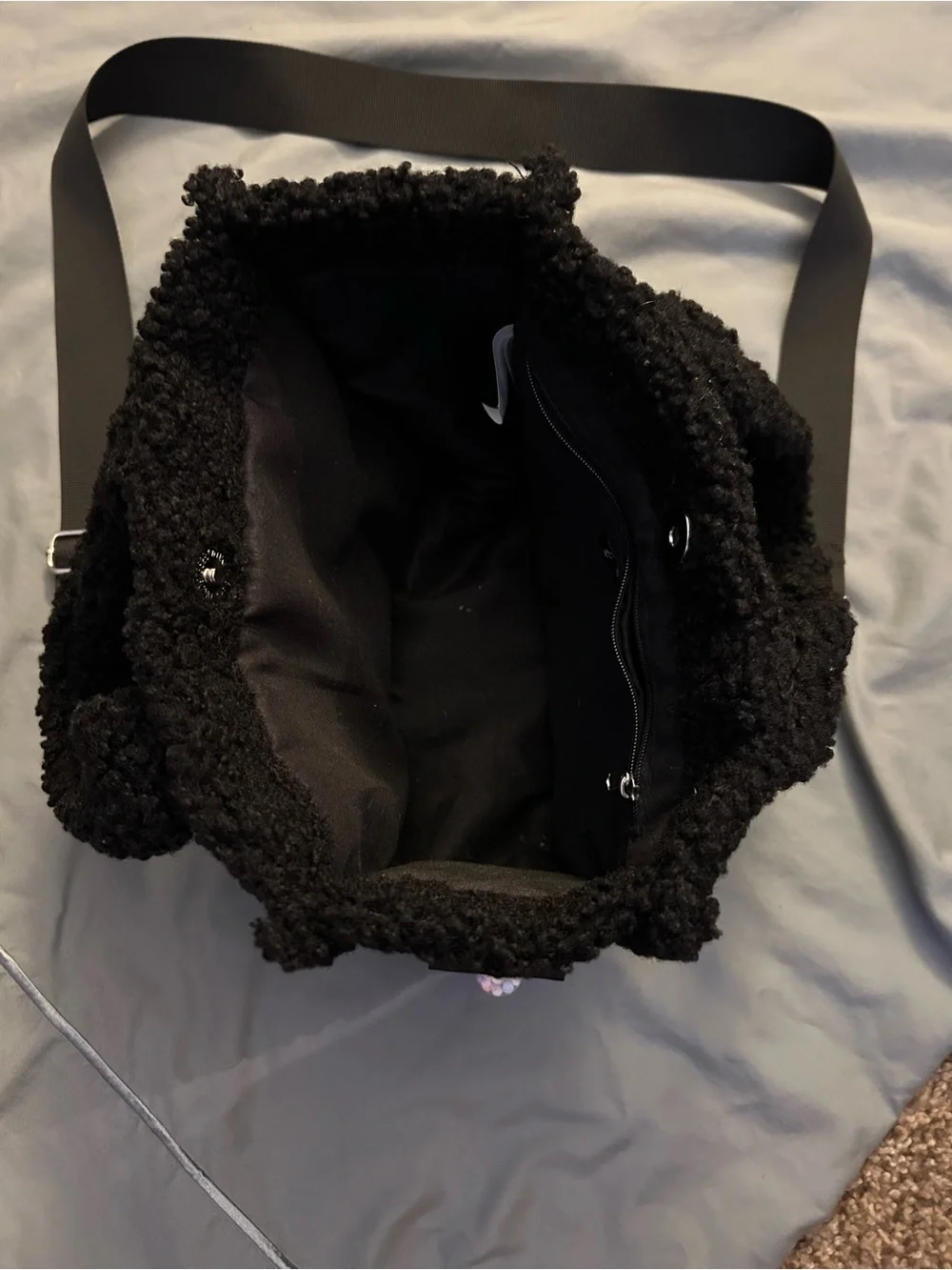 art class Black Sherpa Tote with Removable Strap